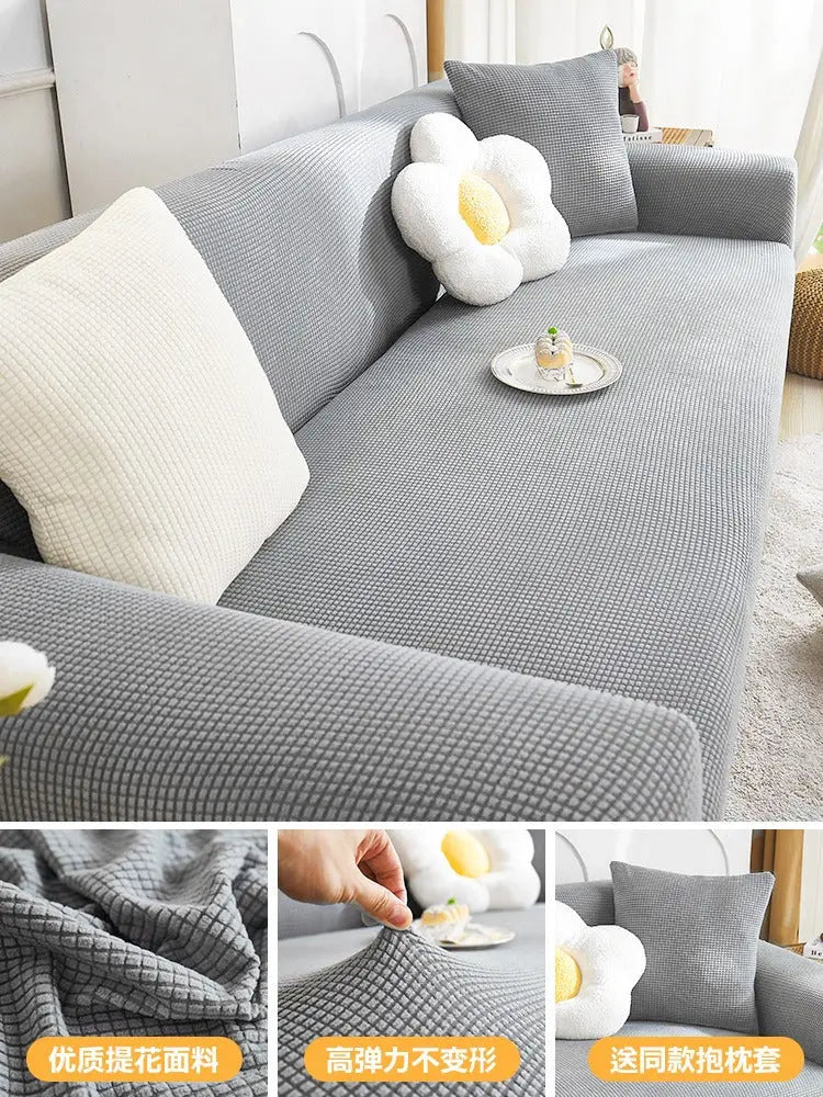 Housse de Canapé Extensible CraftedEN Light Gray-S Single