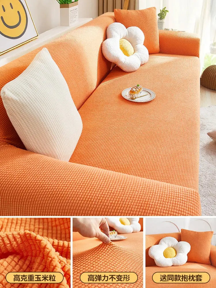 Housse de Canapé Extensible CraftedEN Orange-M Double