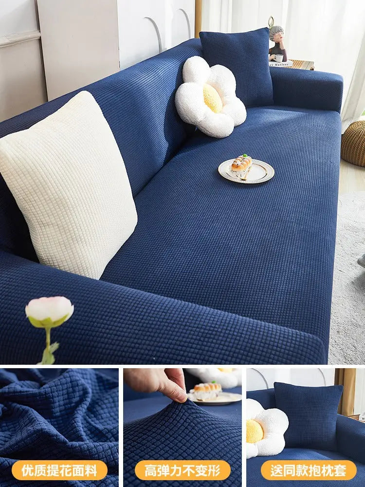 Housse de Canapé Extensible CraftedEN Purplish Blue-XL 4 Person