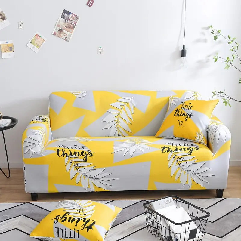 Housse de Canapé Extensible ELAZO Yellow-2 Seat