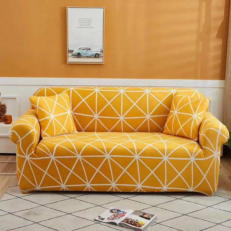 Housse de Canapé Extensible GEOFORM Sansheng Yellow-190to230 Three seat