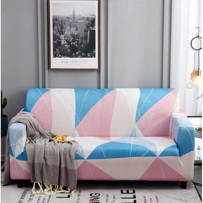 Housse de Canapé Extensible LORNA Color check powder-235to 300cm