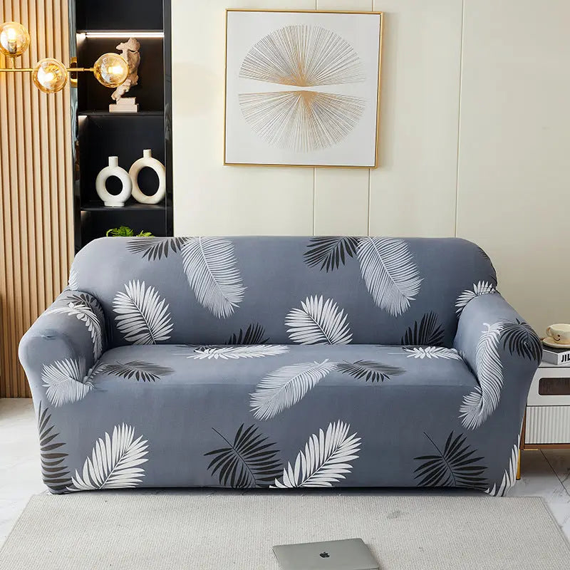 Housse de Canapé Imprimée ELASTIK Flying Leaf-For Four Person Sofa