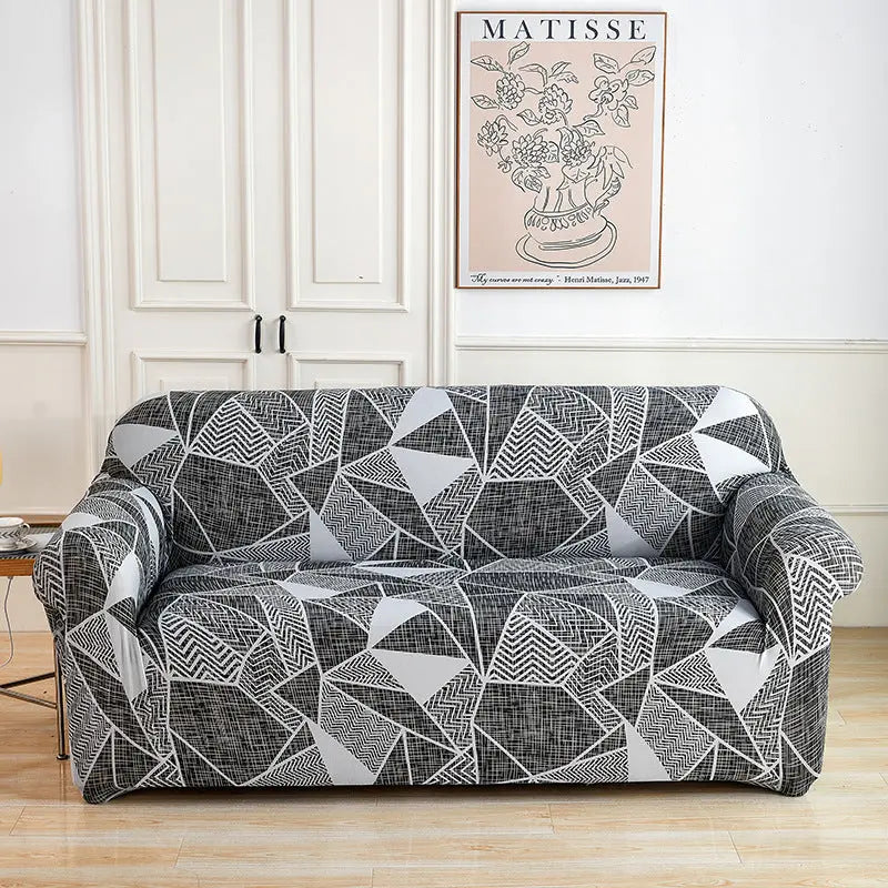 Housse de Canapé Imprimée ELASTIK Lishi-For Four Person Sofa