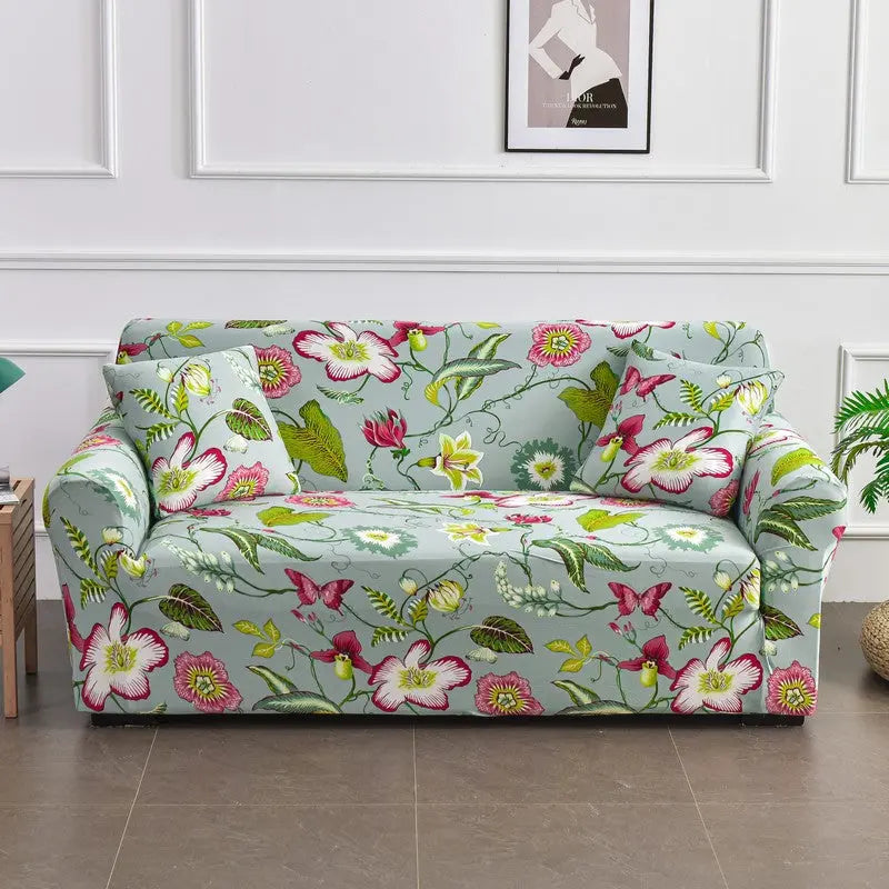 Housse de Canapé Imprimée SILOTEX Flower Shadow Dark Fragrance-Double Seat