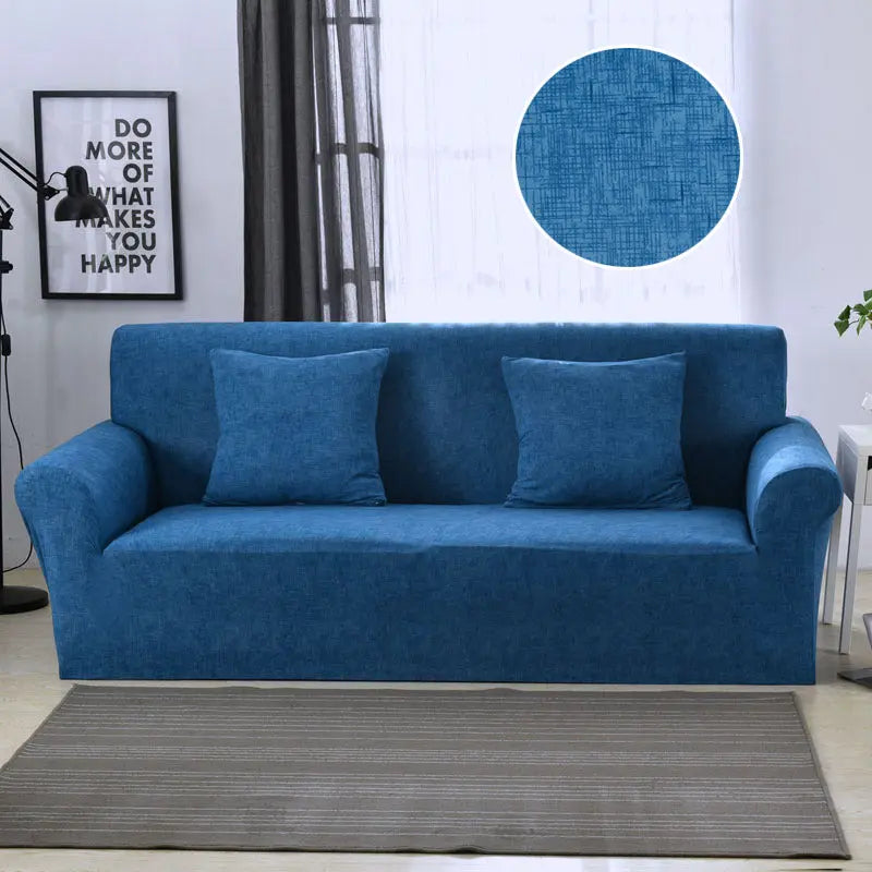 Housse de Canapé Moderne ARLEEN Linen pattern dark blue-Individual