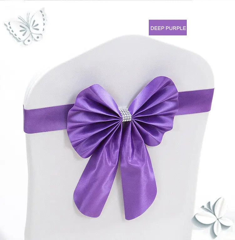 Housse de Chaise Mariage Élégante FLORINA Dark Purple