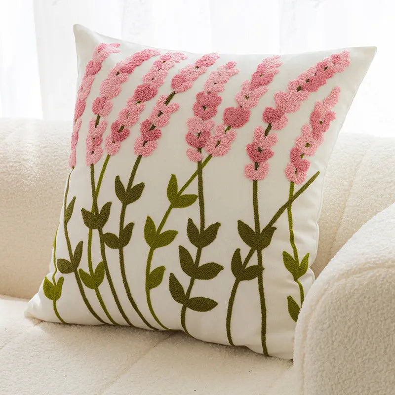 Housse de Coussin Brodée Avella Lavender pink-pillow case