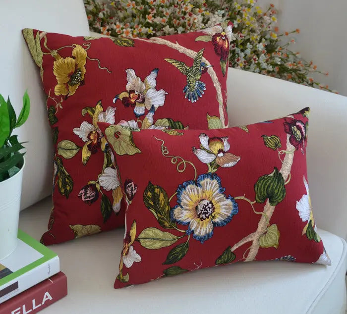 Housse de Coussin Brodée JACQAR Red-55X55CM