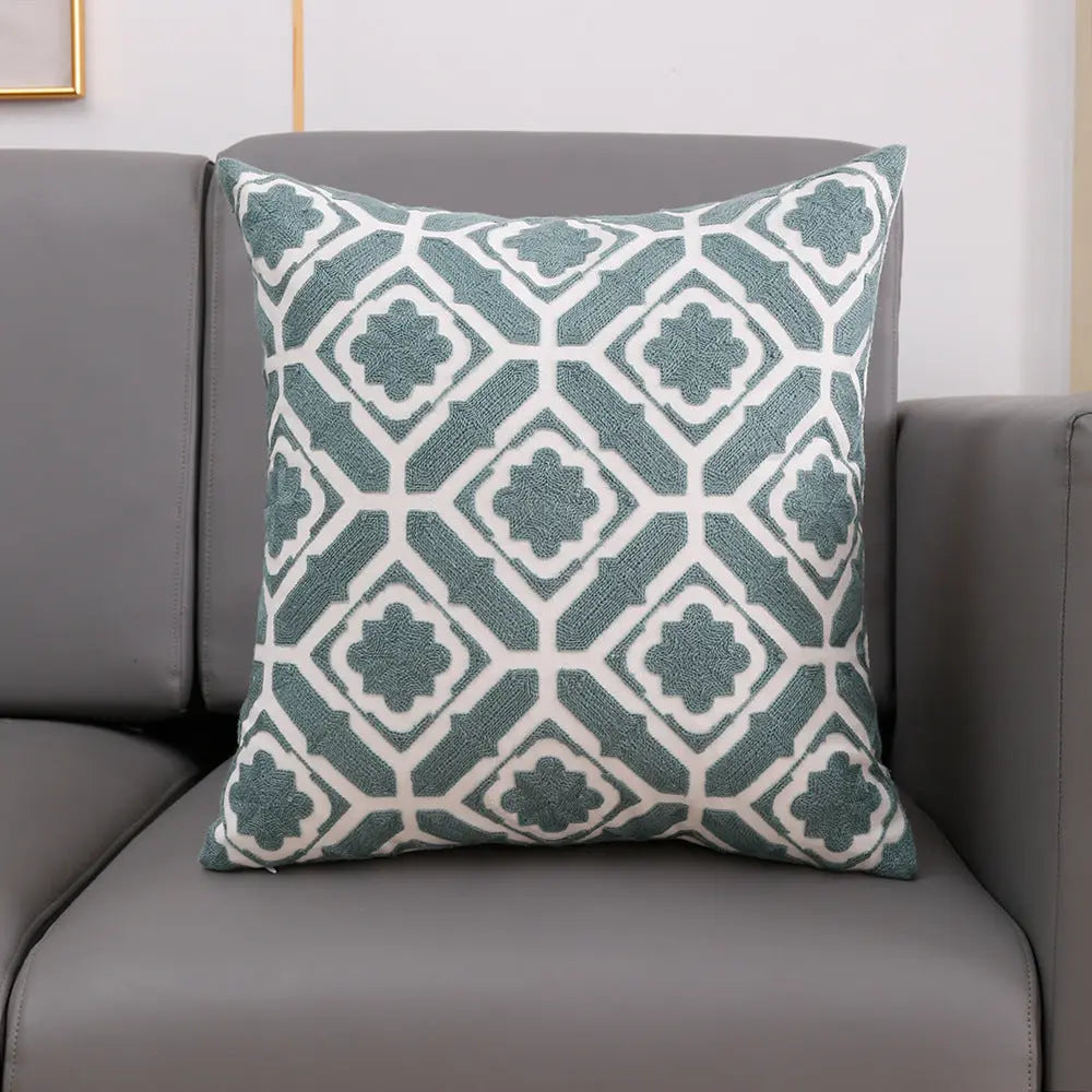 Housse de Coussin Broderie TOUVEL 45x45cm Pillow Core-3