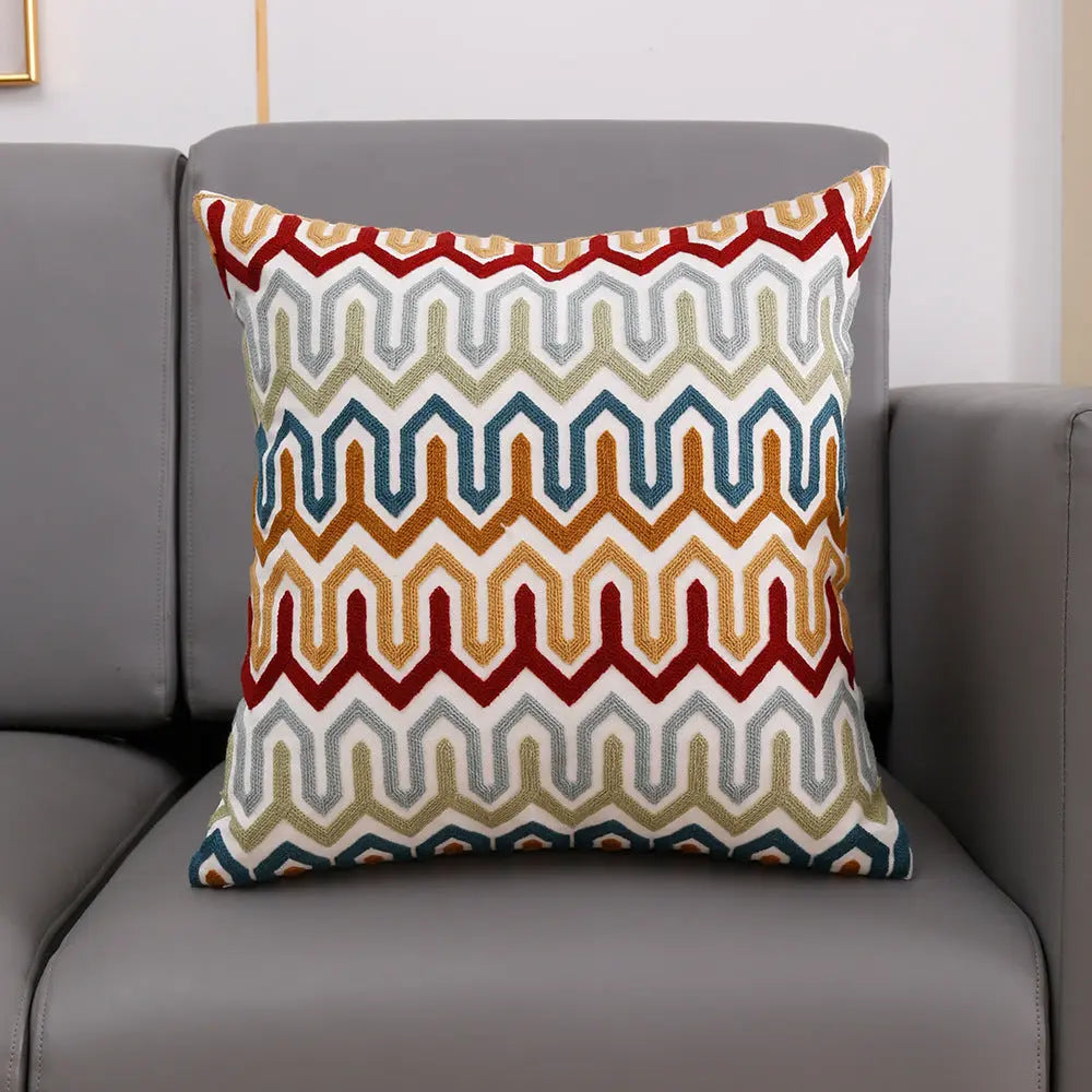 Housse de Coussin Broderie TOUVEL 45x45cm Pillow Core-4