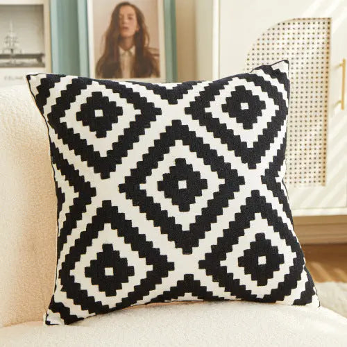 Housse de Coussin Géométrique TORONTO Black-45x45CM Pillowcase