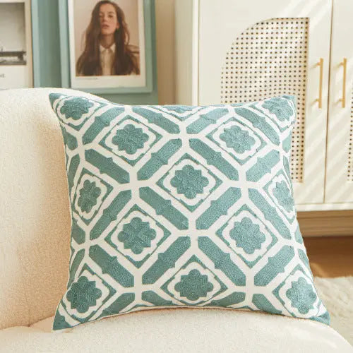 Housse de Coussin Géométrique TORONTO Green-45x45cm With Core