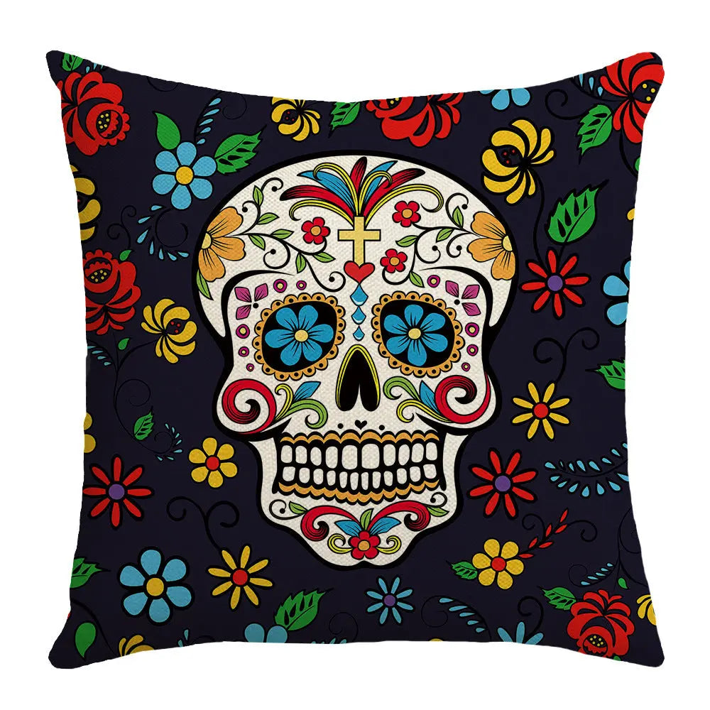 Housse de Coussin Halloween Skully Style 3-45X45cm Without Core