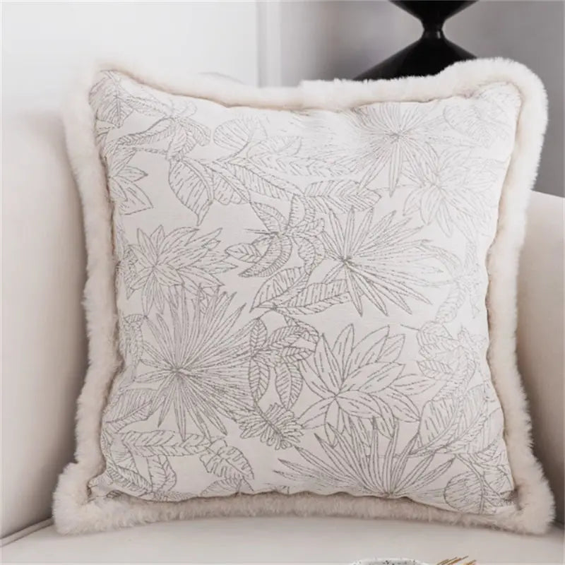 Housse de Coussin Jacquard LUMINA Beige Square-Without core