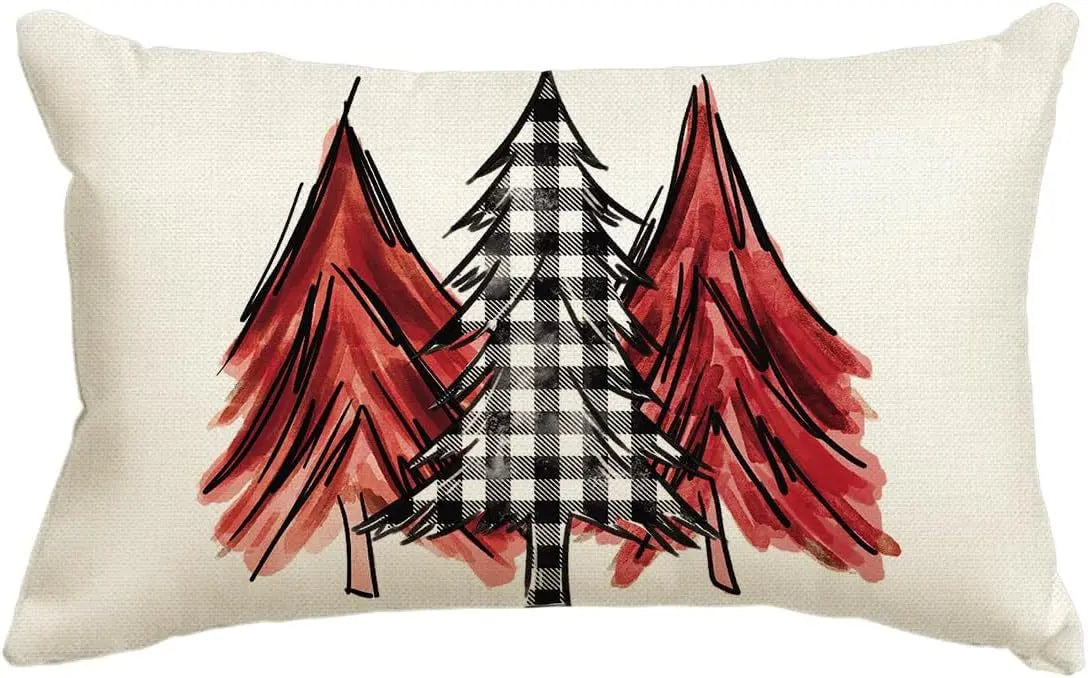 Housse de Coussin Lin Noël VERTI D-30 X50cm Duplex Printing