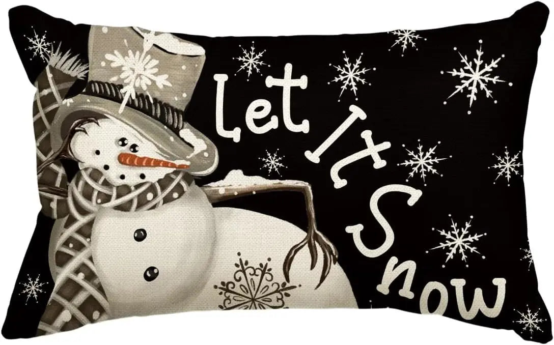 Housse de Coussin Lin Noël VERTI E-30 X50cm Duplex Printing