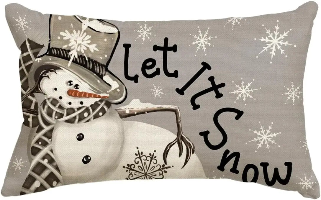 Housse de Coussin Lin Noël VERTI F-30x50cm Printing Single Side