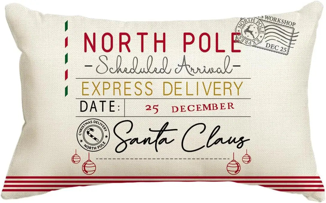 Housse de Coussin Lin Noël VERTI I-30x50cm Printing Single Side