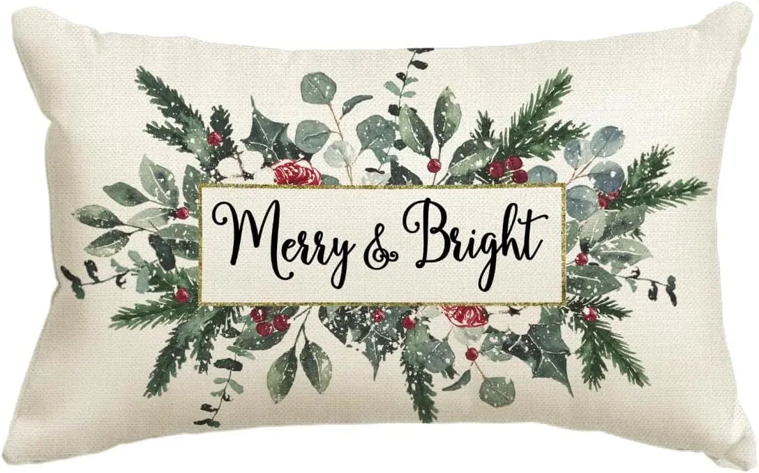 Housse de Coussin Lin Noël VERTI L-30 X50cm Duplex Printing
