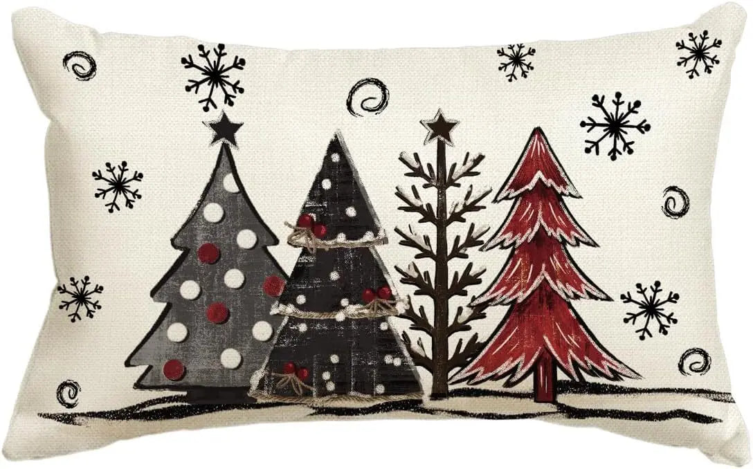 Housse de Coussin Lin Noël VERTI O-30 X50cm Duplex Printing