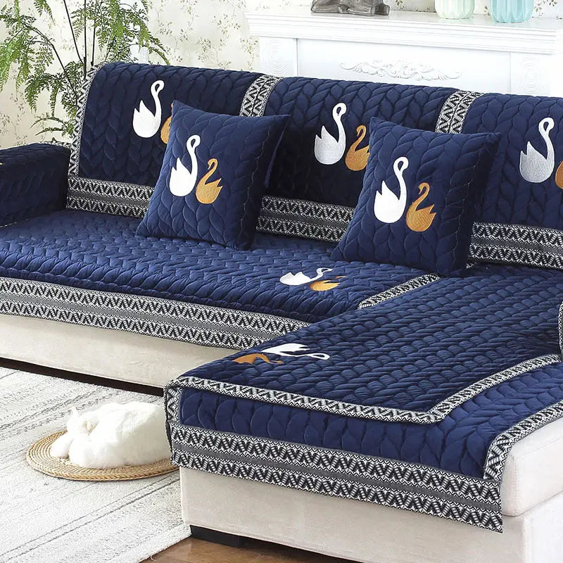 Housse de Coussin Moderne QUARTZ Dark Blue-70X120CM