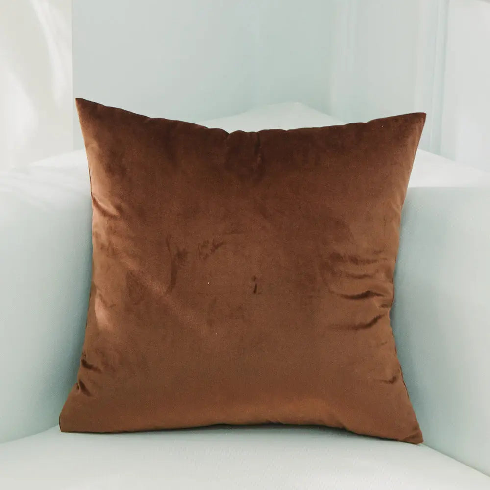 Housse de Coussin Velours EMALY 18Red Coffee-30x50cm Without Core