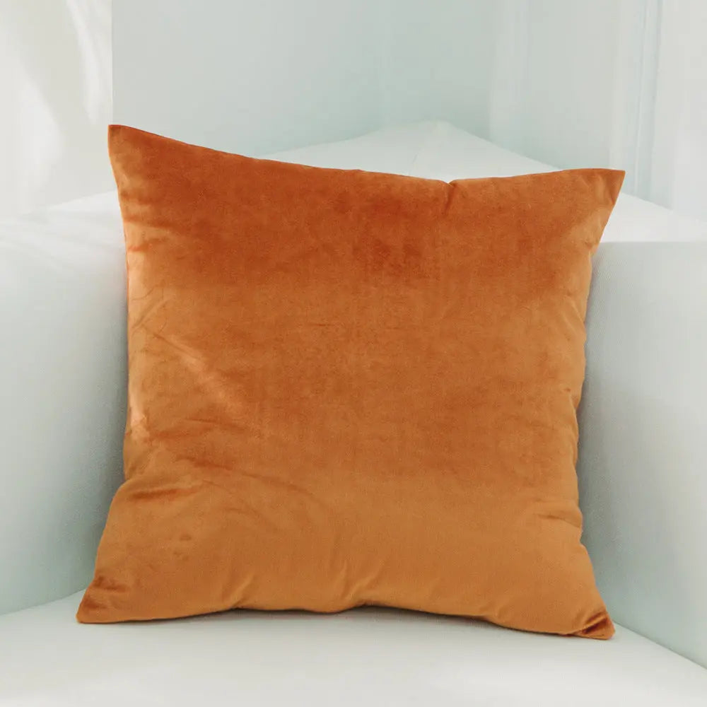 Housse de Coussin Velours EMALY 29Orange Yellow-50x50cmWithout Core