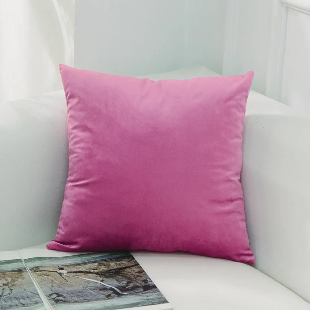 Housse de Coussin Velours EMALY 36Rose Red-50x50cmWithout Core