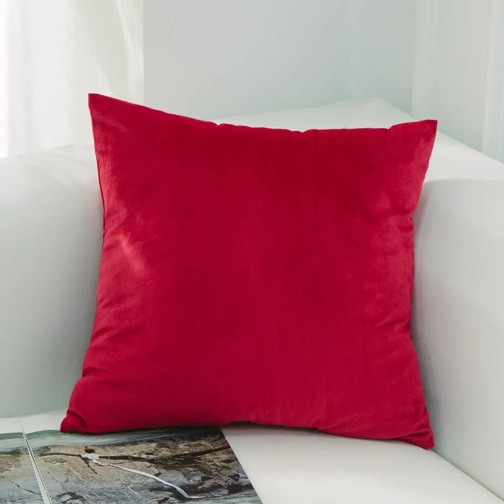 Housse de Coussin Velours EMALY 44Big Red-50x50cmWithout Core