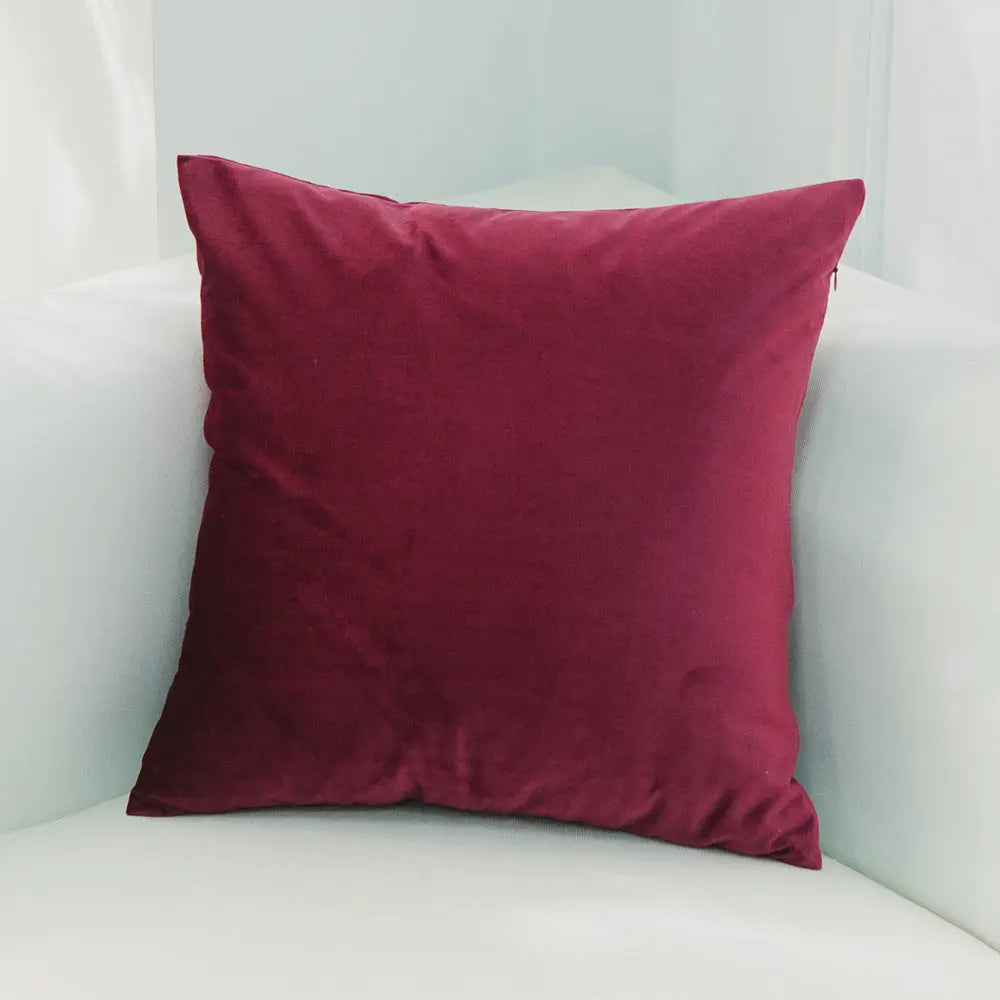Housse de Coussin Velours EMALY 37Crimson-45x45cm Without Core