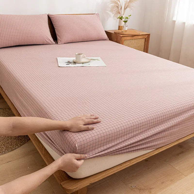 Housse de Matelas Coton Anti-Poussière PROTECTO Clove powder grid-90X200cm twopiece suit