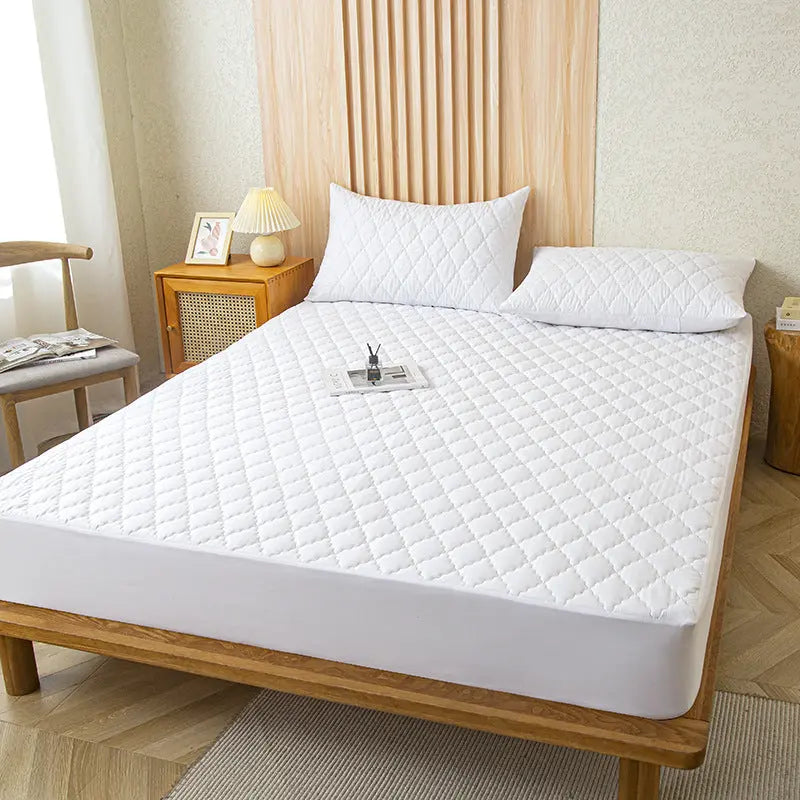 Housse de Matelas Imperméable QUILIA Diamond Lattice White-200x190cm Add 45cm