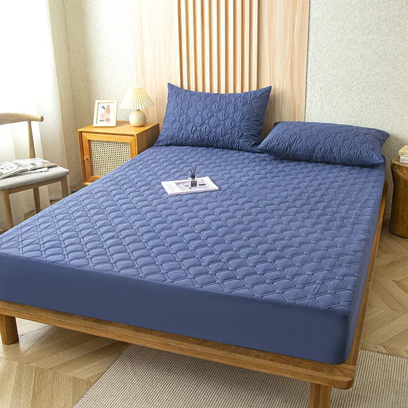 Housse de Matelas Imperméable QUILIA Navy Blue-150x200 Add 30cm