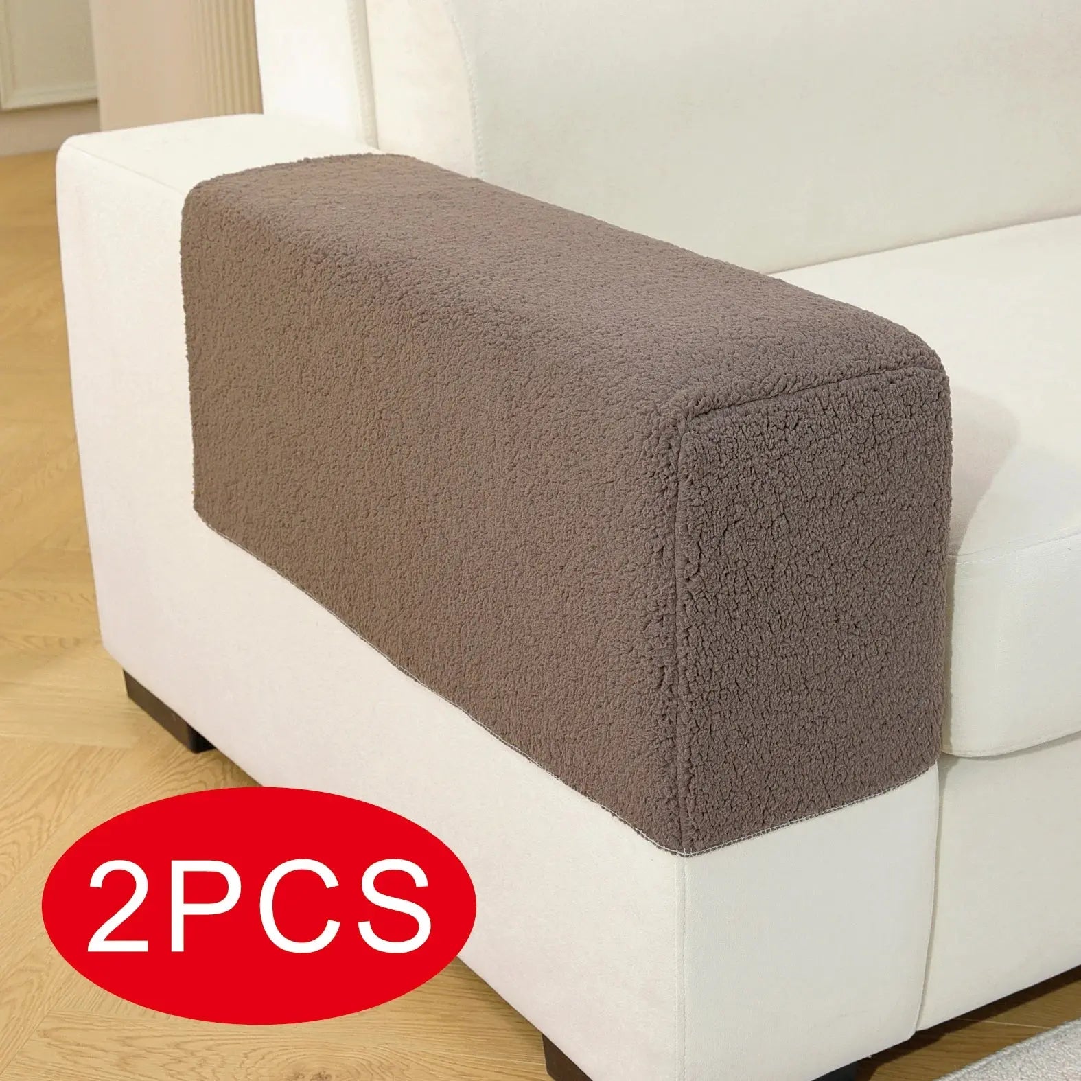 Housse Accoudoir Canapé Peluche VELMORA
