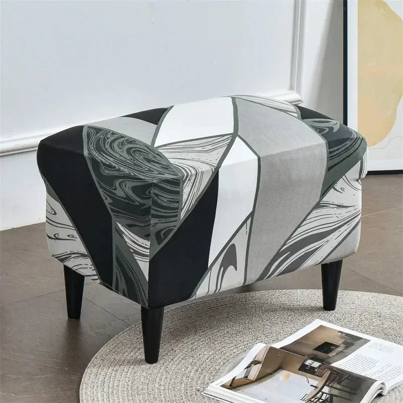 Housse de chaise à ailes imprimées feuilles, housse de fauteuil extensible en Spandex, style nordique amovible, housse de canapé relaxante, housse de protection pour meubles Housse de France
