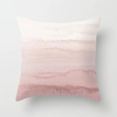 Housse de coussin rose géométrique - Housse De France