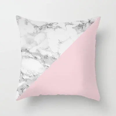 Housse de coussin rose géométrique - Housse De France