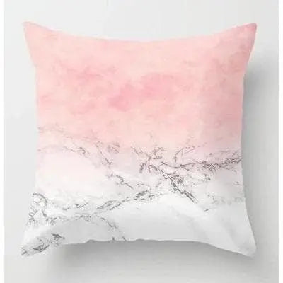 Housse de coussin rose géométrique - Housse De France