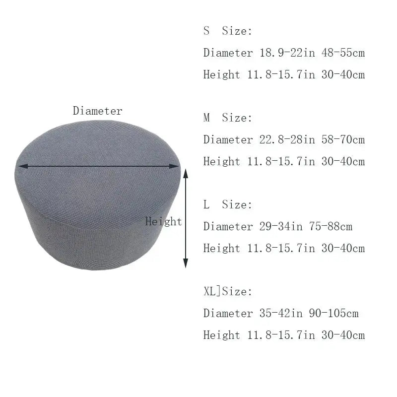 Housse de repose-pieds ronde en Spandex, 1 pièce, protection de repose-pieds élastique en polaire, housse de repose-pieds pour salon et maison Housse de France