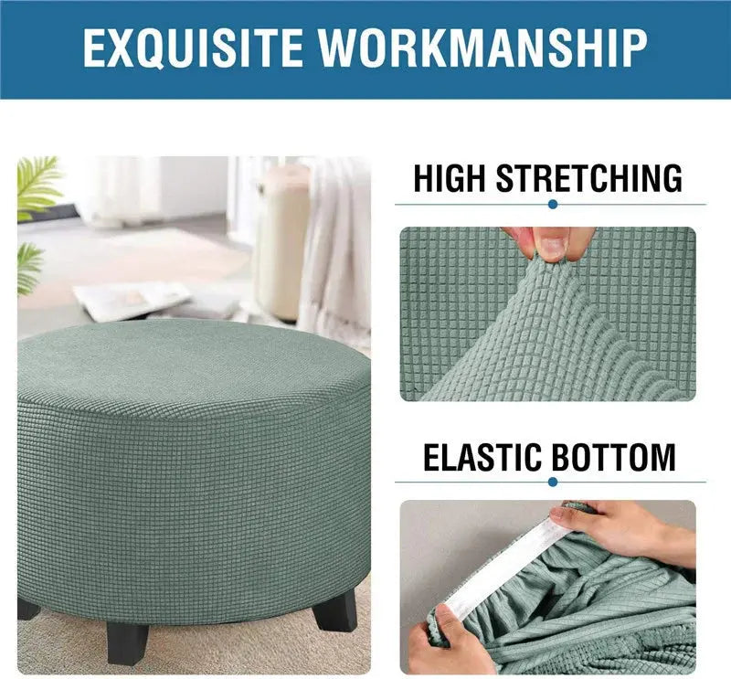 Housse de repose-pieds ronde en Spandex, 1 pièce, protection de repose-pieds élastique en polaire, housse de repose-pieds pour salon et maison Housse de France