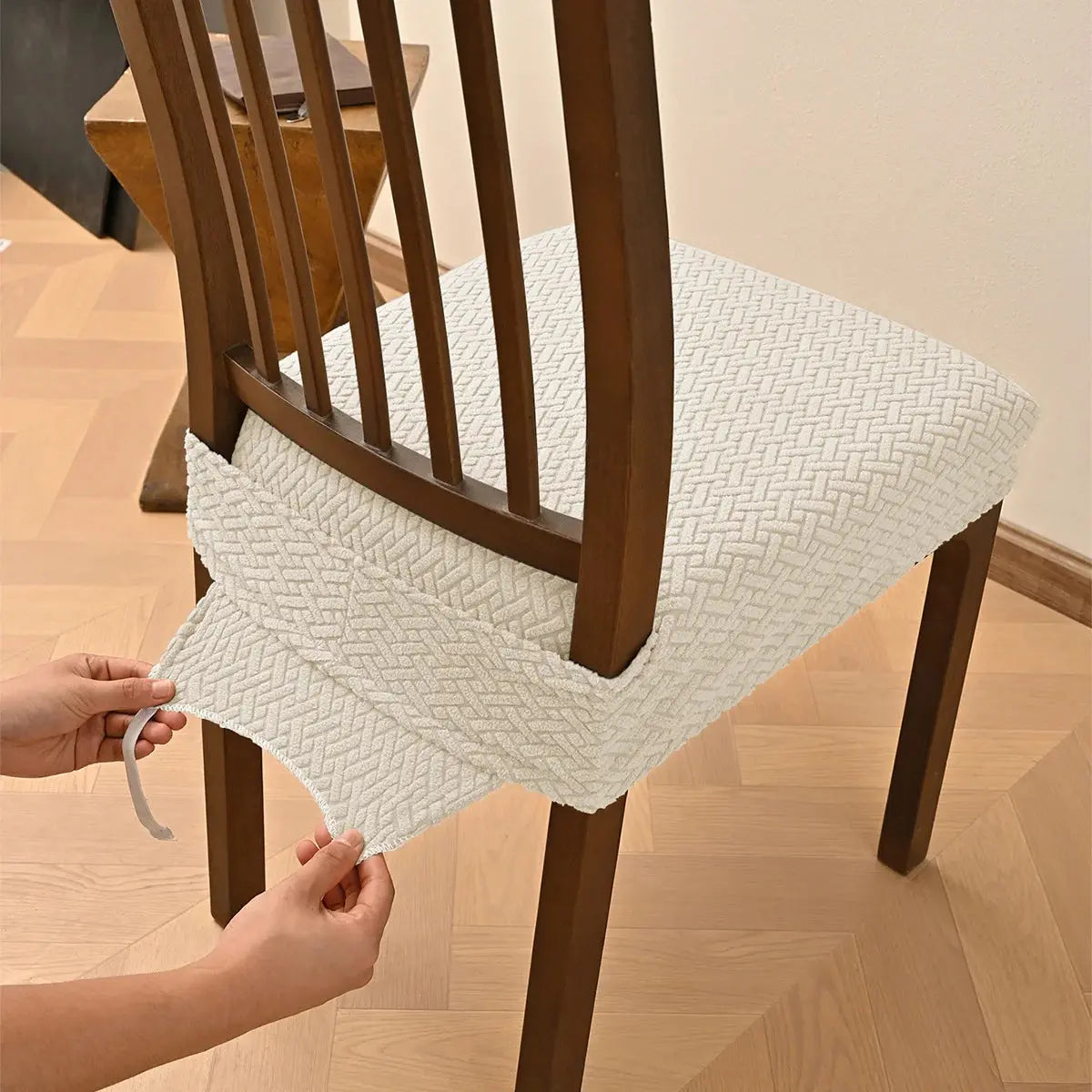 Housse assise chaise rayée BOUCLOA