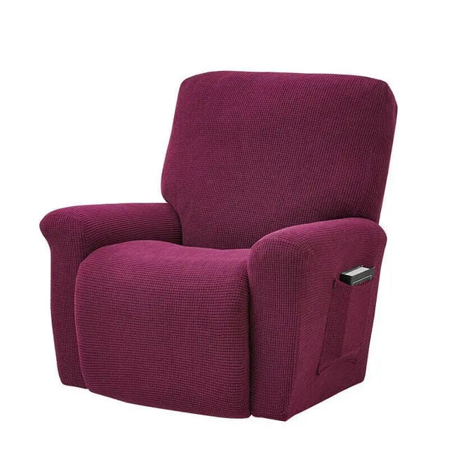 Housse Fauteuil Relax 1 Place Jaune Gingembre – Extensible, Lavable, Poches Latérales