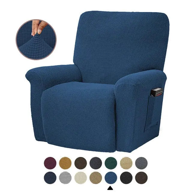 Housses de Fauteuil Relax inclinable avec Poches Housses Extensibles pour Chaise inclinables Imprimé Antidérapant Couvre pour Fauteuil Relax Electrique