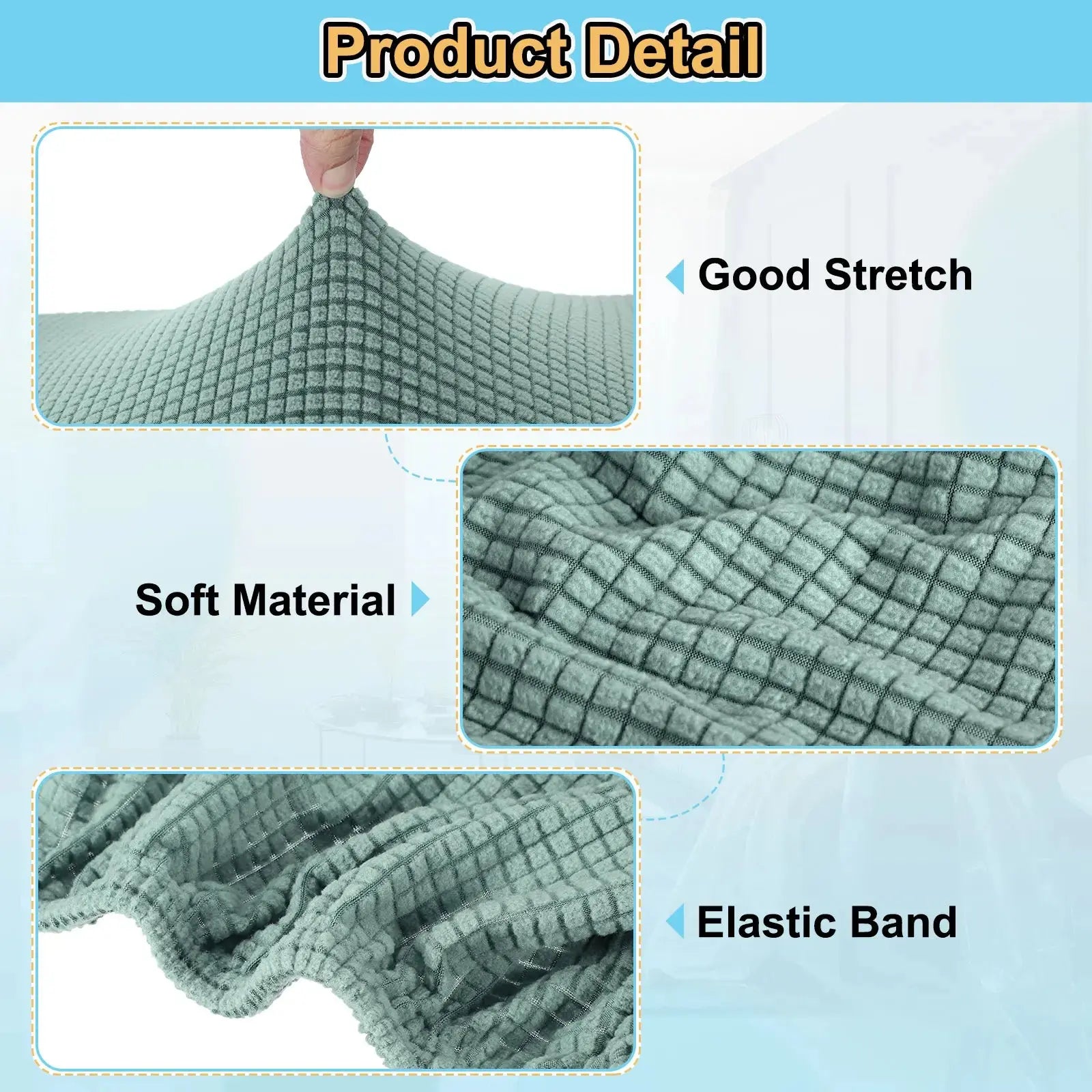 Housse ottomane carrée 18x18x18 ", housse ottomane extensible, tabouret de pied élastique, protection repose-pieds pour salon et chambre à coucher Housse de France