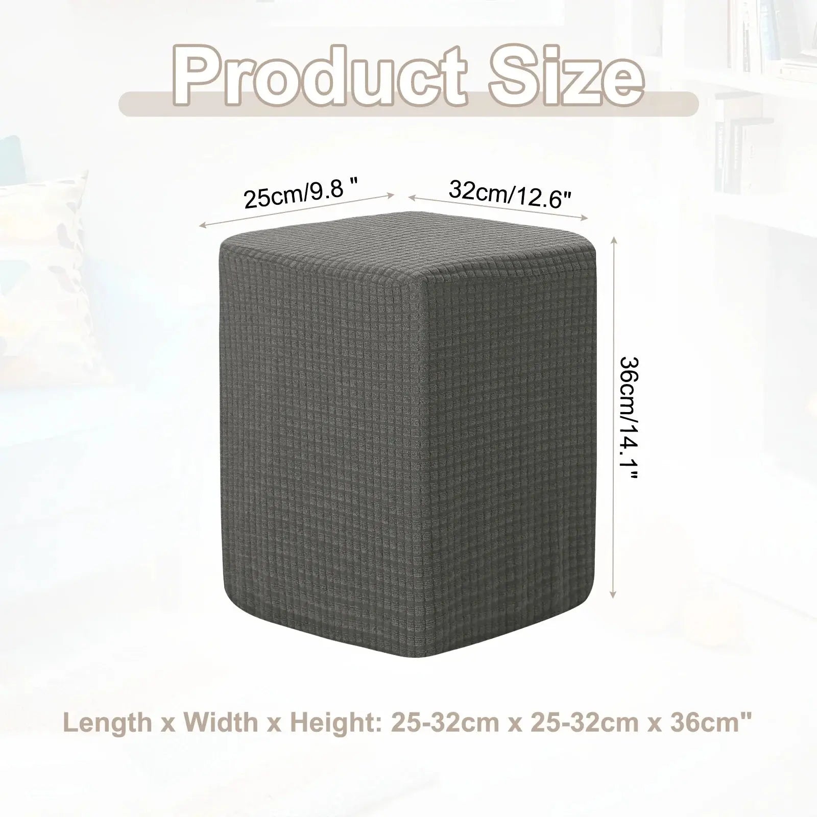 Housse ottomane carrée 36x25x32cm, housse de protection élastique pour tabouret de pied, repose-pieds pour salon et chambre à coucher Housse de France