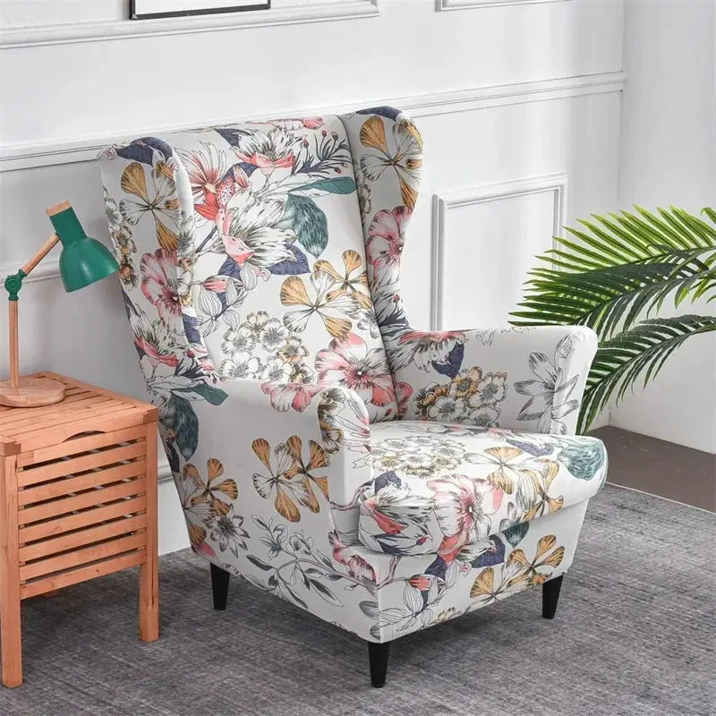 Housses de fauteuil à dossier haut coordonnantes avec housse de coussin de siège, housses de canapé, chaise à oreilles, salon, chambre à coucher, 2 pièces, ensemble Housse de France