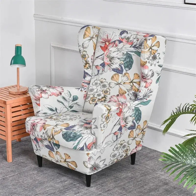 Housses de fauteuil à dossier haut coordonnantes avec housse de coussin de siège, housses de canapé, chaise à oreilles, salon, chambre à coucher, 2 pièces, ensemble Housse de France