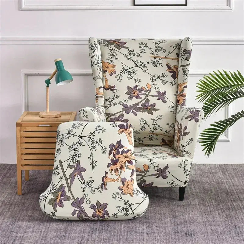 Housses de fauteuil à dossier haut coordonnantes avec housse de coussin de siège, housses de canapé, chaise à oreilles, salon, chambre à coucher, 2 pièces, ensemble Housse de France