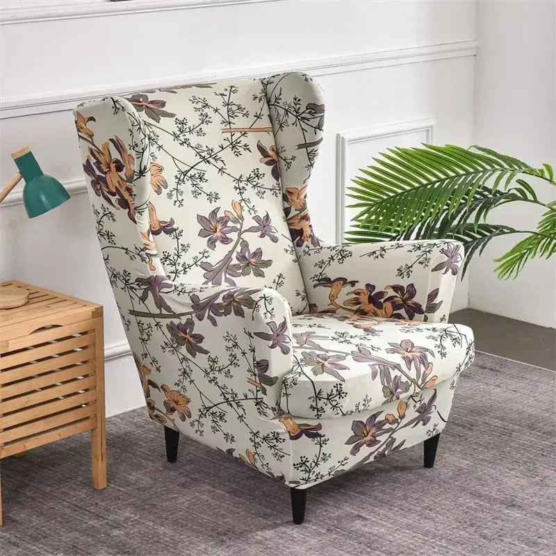 Housses de fauteuil à dossier haut coordonnantes avec housse de coussin de siège, housses de canapé, chaise à oreilles, salon, chambre à coucher, 2 pièces, ensemble Housse de France